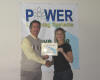 Natalie receives her workshop certificate