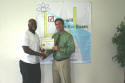 Anthony receives his class certificate