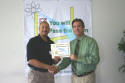Jerome receives his class certificate