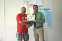 Jonathan receives his class certificate